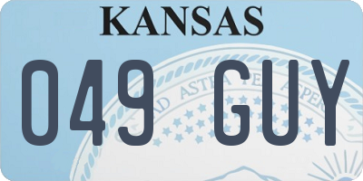 KS license plate 049GUY