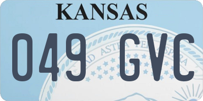 KS license plate 049GVC