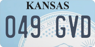 KS license plate 049GVD