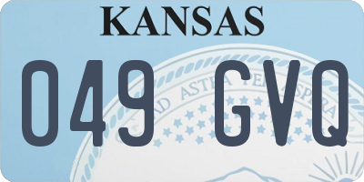 KS license plate 049GVQ