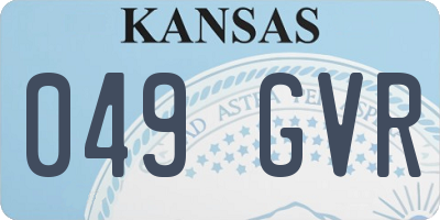 KS license plate 049GVR