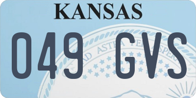 KS license plate 049GVS