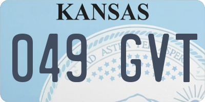 KS license plate 049GVT