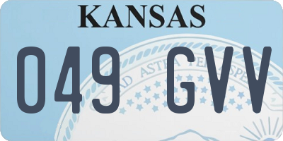 KS license plate 049GVV