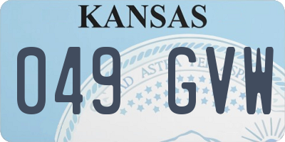 KS license plate 049GVW