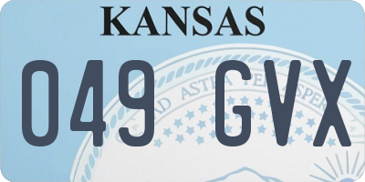 KS license plate 049GVX