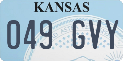 KS license plate 049GVY