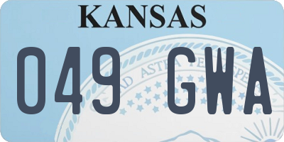 KS license plate 049GWA