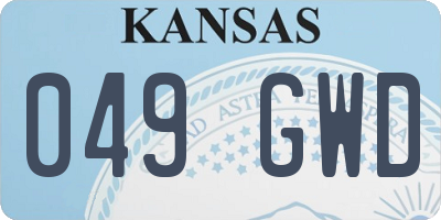 KS license plate 049GWD