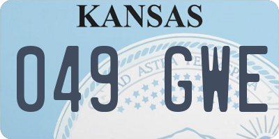 KS license plate 049GWE