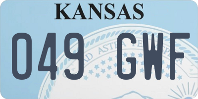 KS license plate 049GWF