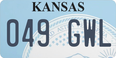 KS license plate 049GWL