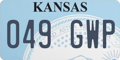 KS license plate 049GWP