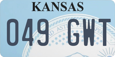 KS license plate 049GWT