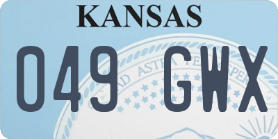 KS license plate 049GWX