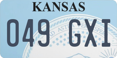 KS license plate 049GXI