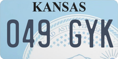 KS license plate 049GYK