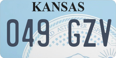KS license plate 049GZV