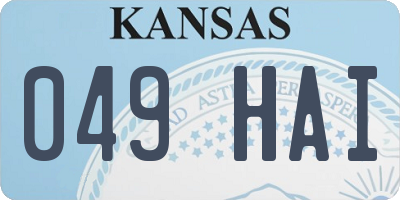 KS license plate 049HAI
