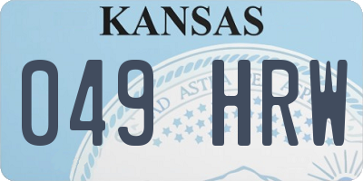 KS license plate 049HRW