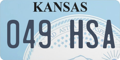 KS license plate 049HSA