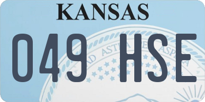 KS license plate 049HSE