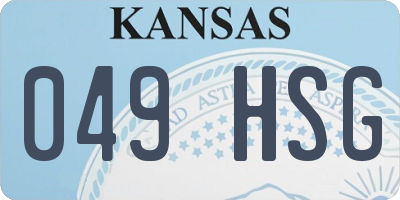 KS license plate 049HSG