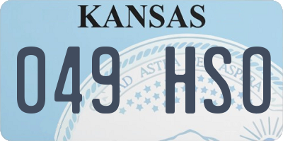 KS license plate 049HSO