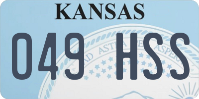KS license plate 049HSS