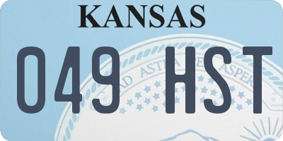 KS license plate 049HST