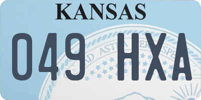 KS license plate 049HXA