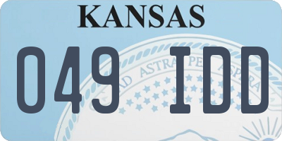 KS license plate 049IDD
