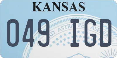 KS license plate 049IGD