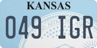 KS license plate 049IGR