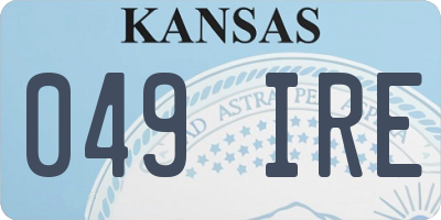 KS license plate 049IRE