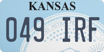KS license plate 049IRF