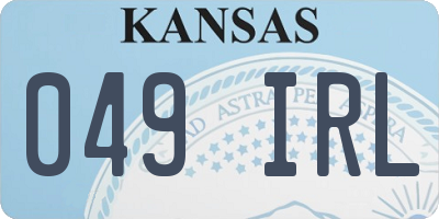 KS license plate 049IRL