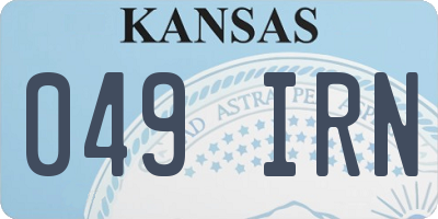 KS license plate 049IRN