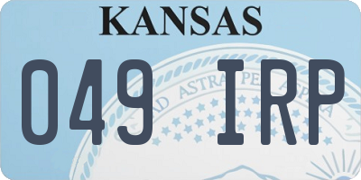 KS license plate 049IRP