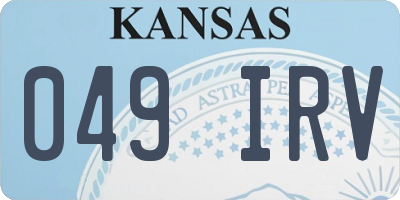 KS license plate 049IRV
