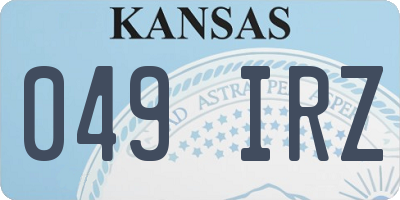 KS license plate 049IRZ