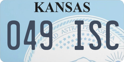 KS license plate 049ISC