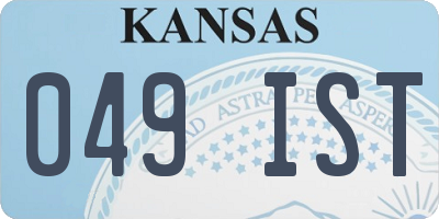 KS license plate 049IST