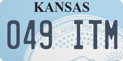 KS license plate 049ITM