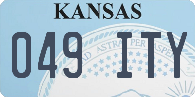 KS license plate 049ITY