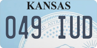 KS license plate 049IUD