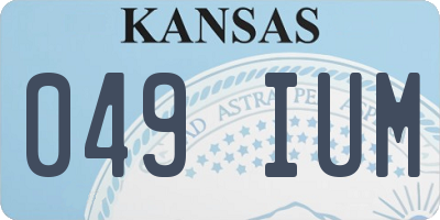 KS license plate 049IUM