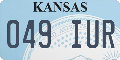 KS license plate 049IUR