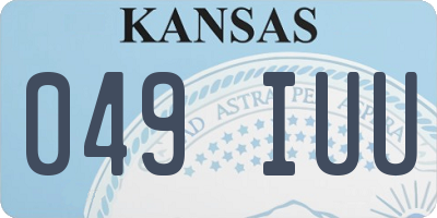 KS license plate 049IUU