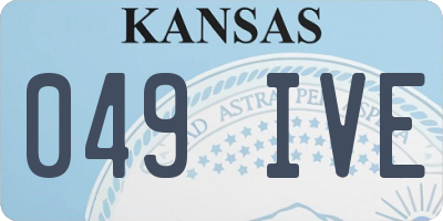 KS license plate 049IVE